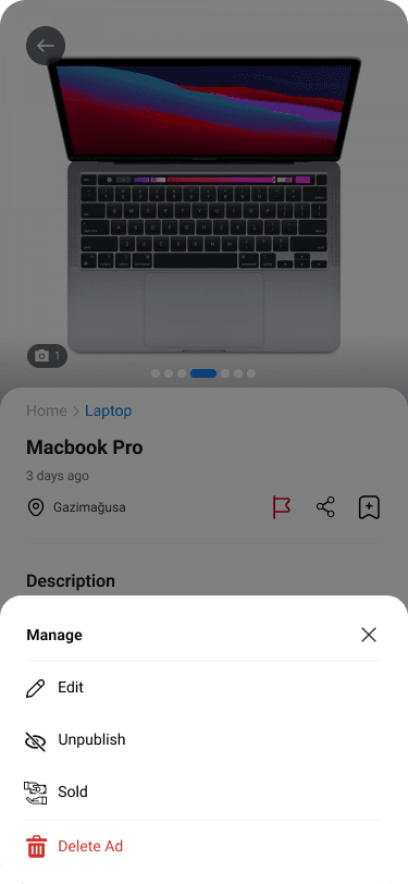 Biliyo publisher manage menu