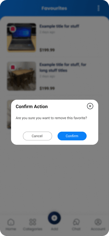 Biliyo delete confirmation dialog