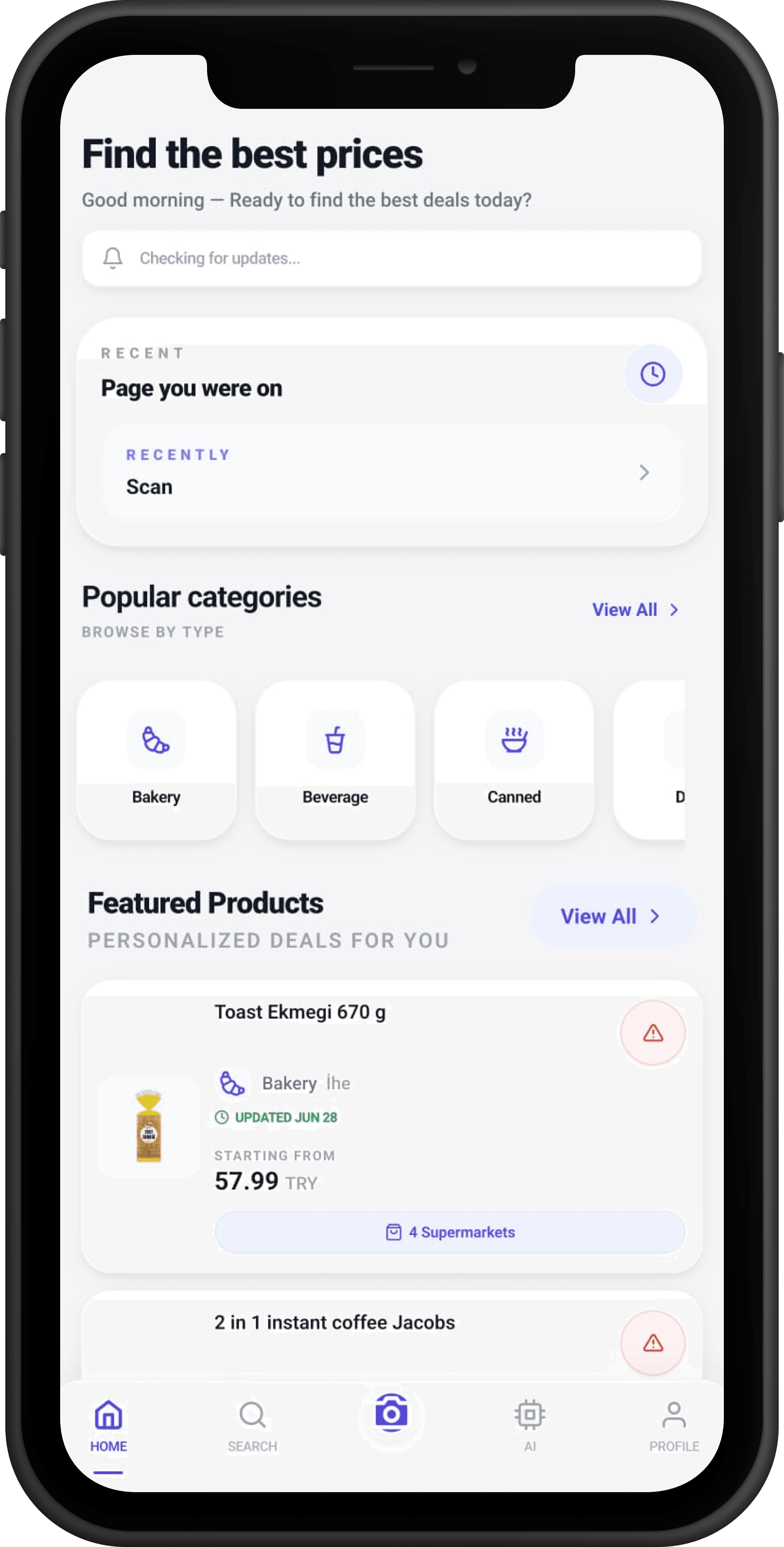 PriceMate product detail and price history, second view